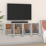 vidaXL Armoires murales 2 Pièces Blanc brillant 80x36 5x35 cm