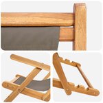 vidaXL Chaise de plage Taupe Bois de teck massif