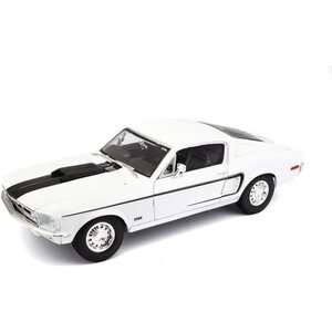 MAISTO Véhicule de collection - 1/18 - Ford Mustang GT Cobra Jet - Blanc - 1968