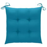 Vidaxl chaises de jardin 2 pièces avec coussins bleu clair bois de teck