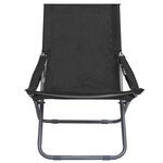 vidaXL Chaises pliables de plage 2 Pièces Tissu Noir