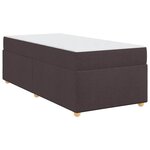 vidaXL Cadre de lit avec matelas Marron foncé 90 x 190 cm tissu