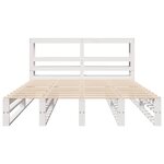 vidaXL Cadre de lit sans matelas blanc 135x190 cm bois de pin massif