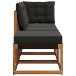 vidaXL Canapés modulaires d'extérieur 3 Pièce Naturel et Noir