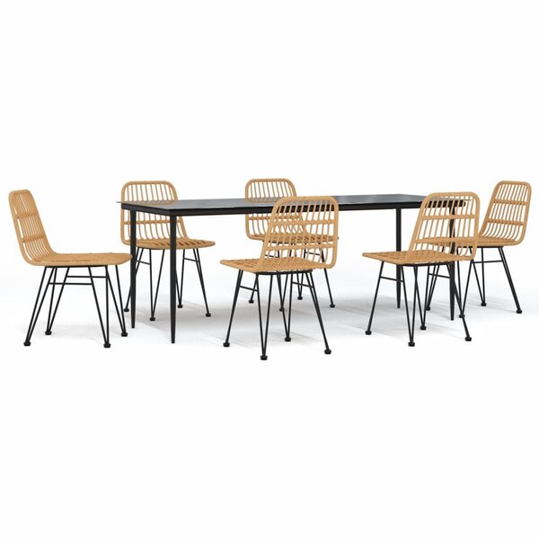 vidaXL Ensemble à manger de jardin 7 Pièces Résine tressée