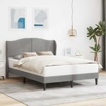 vidaXL Cadre de lit avec tête de lit Gris clair 140 x 190 cm Velours