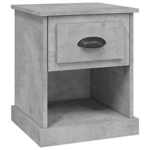 vidaXL Table de chevet gris béton 39x39x47 5 cm bois d'ingénierie