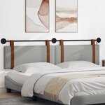 vidaXL Tête de lit suspendue Avec lumière LED Gris nuage PU antique