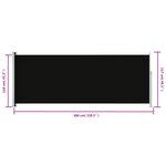 vidaXL Auvent latéral rétractable de patio 117x300 cm Noir