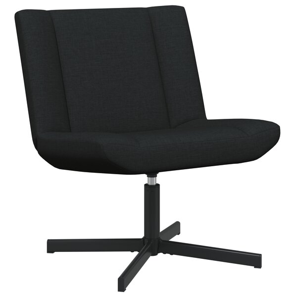 vidaXL Chaise pivotante Noir Tissu  Métal Standard Pivotante