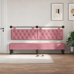 vidaXL Tête de lit suspendue Avec lumière LED Rose Velours