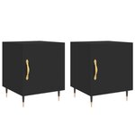 vidaXL Tables de chevet 2 Pièces noir 40x40x50 cm bois d’ingénierie