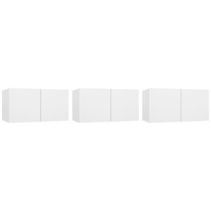 vidaXL Meubles TV suspendus 3 Pièces Blanc 60x30x30 cm