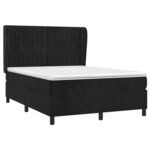 vidaXL Sommier à lattes de lit avec matelas Noir 140x200 cm Velours