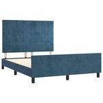vidaXL Cadre de lit sans matelas bleu foncé 140x190 cm velours
