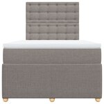 vidaXL Sommier à lattes de lit avec matelas Taupe 120x200 cm Tissu