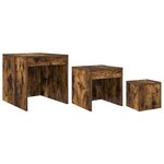 vidaXL Tables gigognes 3 Pièces Chêne fumé Bois d'ingénierie