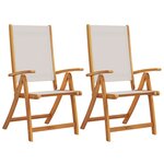 vidaXL Chaises pliables de jardin lot de 2 bois d'acacia et textilène