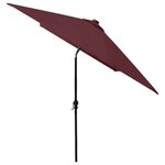 vidaXL Parasol avec LED et mât en acier Rouge bordeaux 2x3 m