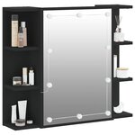 vidaXL Armoire à miroir avec LED noir 70x16 5x60 cm