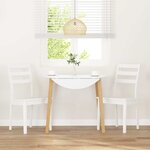 vidaXL Chaises à manger 2 Pièces blanc bois massif caoutchouc