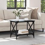 vidaXL Table d'appoint Chêne noir 55 x 38 x 45 cm Bois d'ingénierie