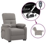 vidaXL Fauteuil électrique de massage Taupe Tissu
