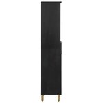 vidaXL Armoire de salle de bain noir 38x33x160 cm bois massif manguier