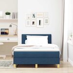 vidaXL Lit à ressorts avec coussin Bleu 120 x 190 cm tissu