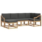 vidaXL Ensemble de canapés d'extérieur 6 Pièces Blanc et anthracite