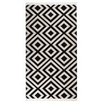 vidaXL Tapis à tissage plat d'extérieur 80x150 cm Noir et beige