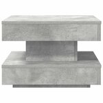 vidaXL Table basse rotative à 360 degrés gris béton 50x50x34 5 cm