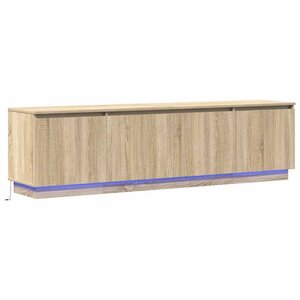 vidaXL Meuble TV avec LED Chêne sonoma 180 x 38 x 49 cm