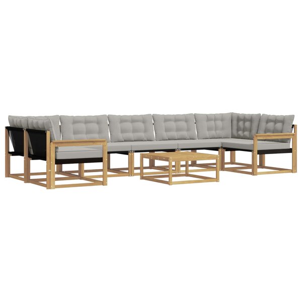 vidaXL Ensemble de canapés d'extérieur 8 pc Blanc et gris clair