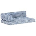 vidaXL Coussin de canapé palette Indigo Tissu Patchwork