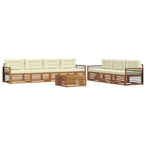 vidaXL Ensemble de canapés d'extérieur 8 pc Naturel et Crème