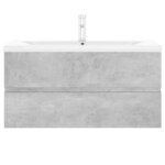 vidaXL Armoire d'évier et lavabo intégré gris béton bois d'ingénierie