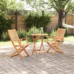 vidaXL Ensemble bistro pliant 3 Pièces Marron Bois d'Acacia Massif