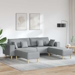 Sofa en tissu avec coussin 3 Pièces Gris clair 208 cm tissu