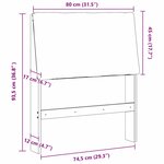 vidaXL Tête de lit capitonnée Noir 80 cm Pin massif