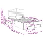 vidaXL Cadre de lit Chêne fumé 135 x 190 cm Bois d'ingénierie
