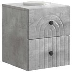 vidaXL Cabinet de chevet mural 2 Pièces Gris béton 33 x 34 5 x 40 cm
