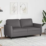 vidaXL Canapé à 2 places Gris 140 cm Similicuir