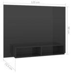 vidaXL Meuble TV mural Gris brillant 120x23 5x90 cm Aggloméré