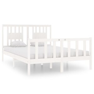 vidaXL Cadre de lit sans matelas blanc 140x190 cm bois massif