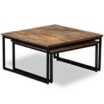 vidaXL Ensemble de table basse gigogne 2 Pièces Teck massif récupération