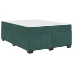 vidaXL Cadre de lit avec matelas Vert foncé 160 x 200 cm Velours