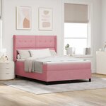 vidaXL Lit à ressorts avec tête de lit Rose 140 x 190 cm Velours