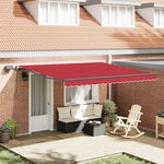 vidaXL Auvent Rétractable Rouge 400 × 300 cm tissu