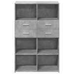 vidaXL Buffet haut gris béton 80x42 5x124 cm bois d'ingénierie